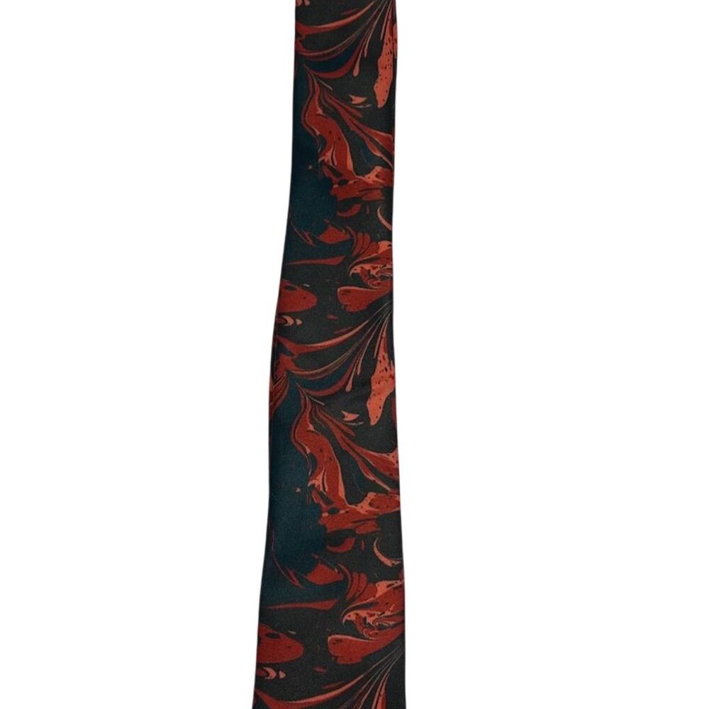 Topman Red & Black Marble Print Skinny Tie
